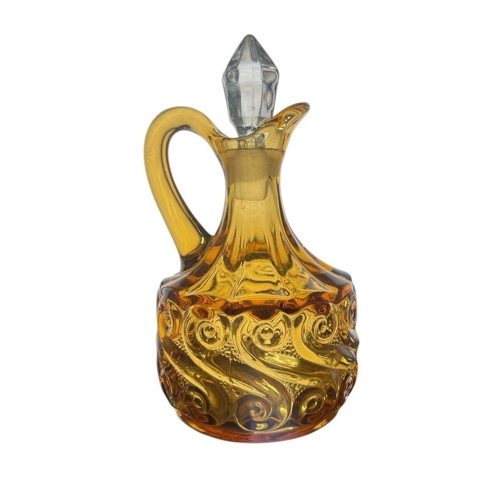 L.‎ G. Wright Glass S Pattern Cruet in Amber 5.5" High